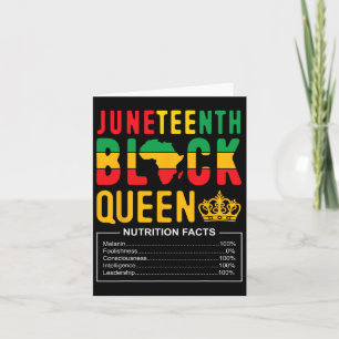Juneteenth Vrouwen Zwarte Koningin Voedingsfeiten Kaart