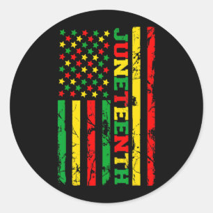 Juneteenth VS-vlag zwarte geschiedenisdag Afro-Ame Ronde Sticker