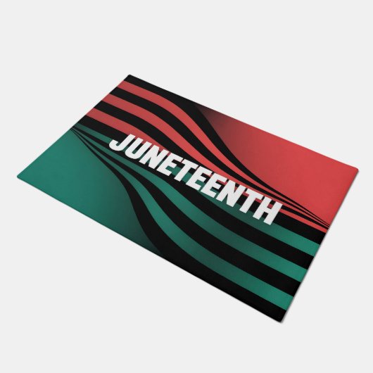 Juneteenth Wavy Stripes Design Deurmat (Schuin)