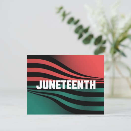 Juneteenth Wavy Stripes Design Feestdagenkaart (Staand voorkant)