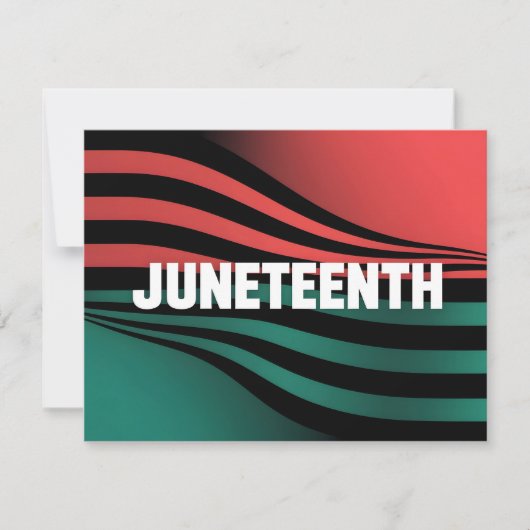 Juneteenth Wavy Stripes Design Feestdagenkaart (Voorkant)