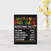 Juneteenth Womens Black Queen Nutritional Facts fo Kaart (Gele Bloem)