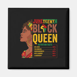 Juneteenth Womens Black Queen Nutritional Facts fo Magneet