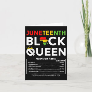 Juneteenth Womens Black Queen Nutritional Facts Kaart