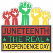Juneteenth Woordkunst Auto Sticker in Pan Afrika K (Voorkant)