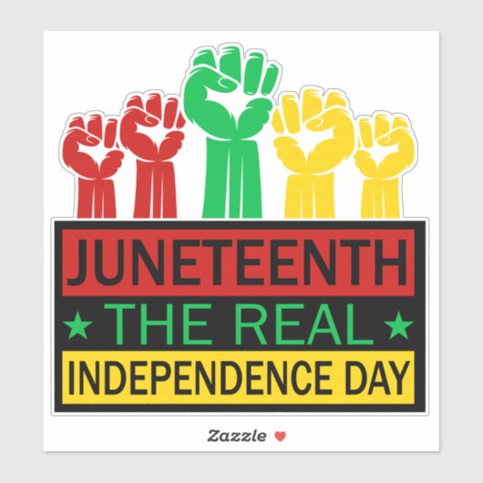 Juneteenth Woordkunst Auto Sticker in Pan Afrika K (Vel)