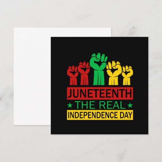 Juneteenth Woordkunst Pan Afrika Kleuren Vierkant  (Voorkant / Achterkant)