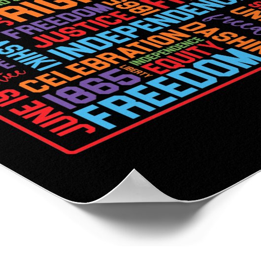 Juneteenth Words Black History American African Poster (Hoek)