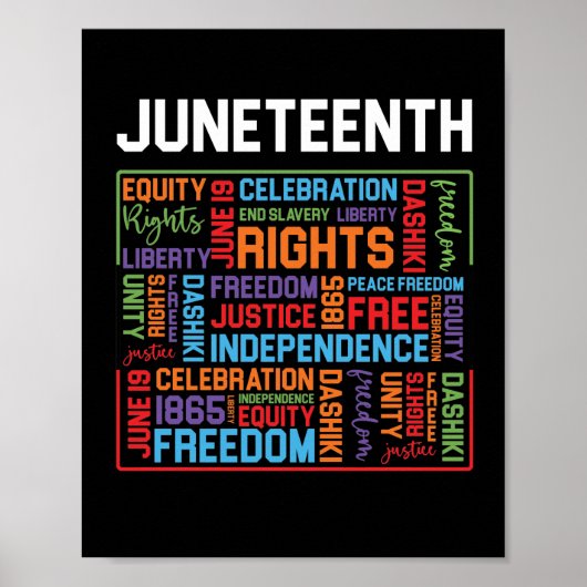 Juneteenth Words Black History American African Poster (Voorkant)