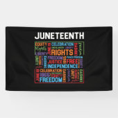 Juneteenth Words Black History American African Spandoek (Horizontaal)