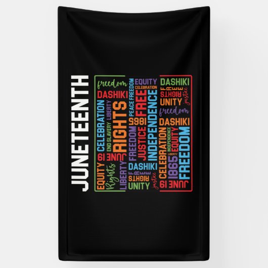 Juneteenth Words Black History American African Spandoek (Verticaal)
