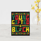 Juneteenth Young Gifted African Boy Dab Peuter Bo Kaart (Gele Bloem)