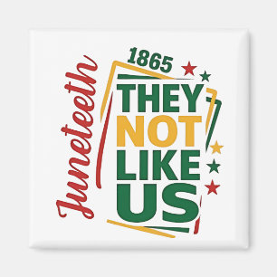 Juneteenth Ze houden niet van ons 1865 Black Histo Magneet