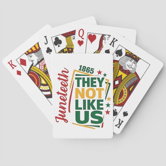 Juneteenth Ze houden niet van ons 1865 Black Histo Pokerkaarten (Achterkant)