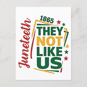 Juneteenth Ze Lijken Ons Niet 1865 Zwarte Geschied Uitnodiging Briefkaart