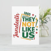 Juneteenth Ze zijn niet als wij 1865 Zwarte Geschi Kaart (Staand voorkant)