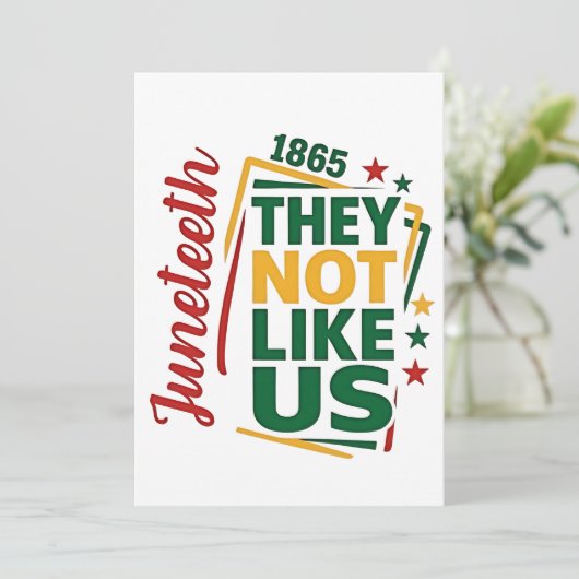 Juneteenth Ze zijn niet als wij 1865 Zwarte Geschi Kaart (Staand voorkant)