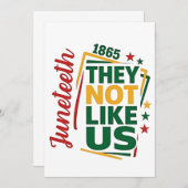 Juneteenth Ze zijn niet als wij 1865 Zwarte Geschi Kaart (Voorkant / Achterkant)