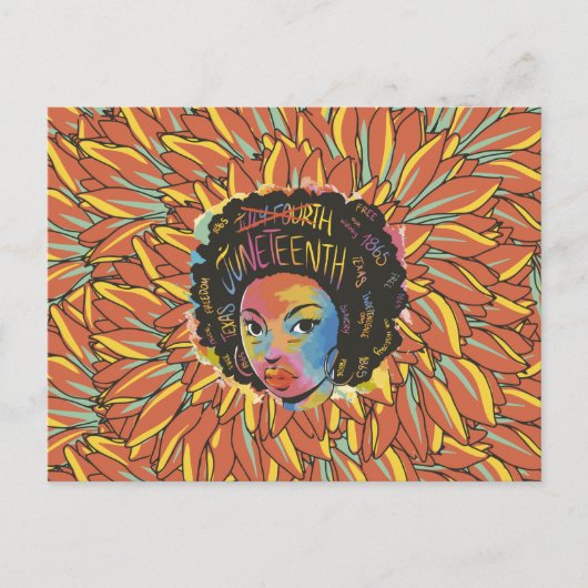 Juneteenth Zonnebloem - 1865 Zwarte Vrijheidsdag Briefkaart (Voorkant)