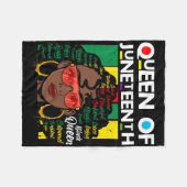Juneteenth zwart koningin melanine meisje magische fleece deken (Voorkant (Horizontaal))