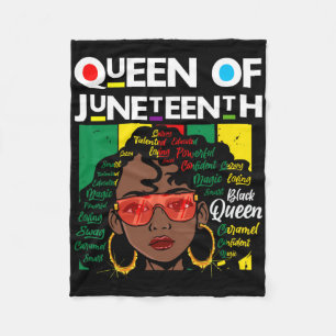 Juneteenth zwart koningin melanine meisje magische fleece deken