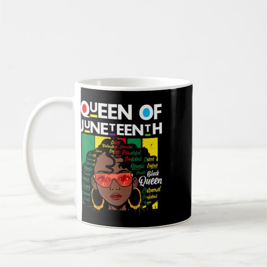 Juneteenth zwart koningin melanine meisje magische koffiemok (Links)