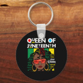 Juneteenth zwart koningin melanine meisje magische sleutelhanger (Voorkant)