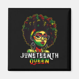 Juneteenth Zwart Melanine Koningin Natuurlijk Afro Magneet