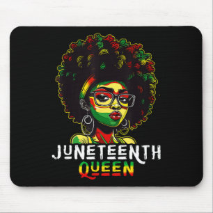 Juneteenth Zwart Melanine Koningin Natuurlijk Afro Muismat