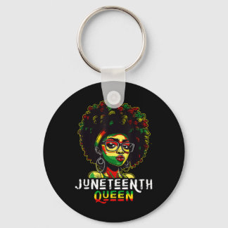 Juneteenth Zwart Melanine Koningin Natuurlijk Afro Sleutelhanger