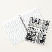 Juneteenth zwart-wit krantenprint  notitieboek (Binnen)