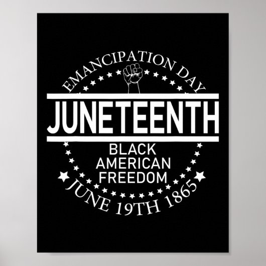Juneteenth Zwarte Afrikaanse Juneteenth en Zwarte Poster (Voorkant)