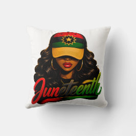 Juneteenth Zwarte Afro Vrouwen Melanine Vrijheid 1 Kussen