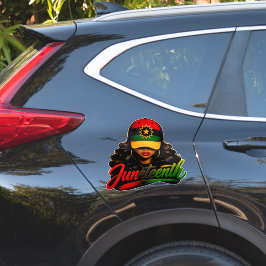 Juneteenth Zwarte Afro Vrouwen Melanine Vrijheid 1 Sticker
