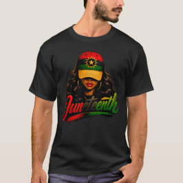 Juneteenth Zwarte Afro Vrouwen Melanine Vrijheid 1 T-shirt