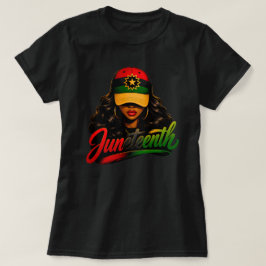 Juneteenth Zwarte Afro Vrouwen Melanine Vrijheid 1 T-shirt