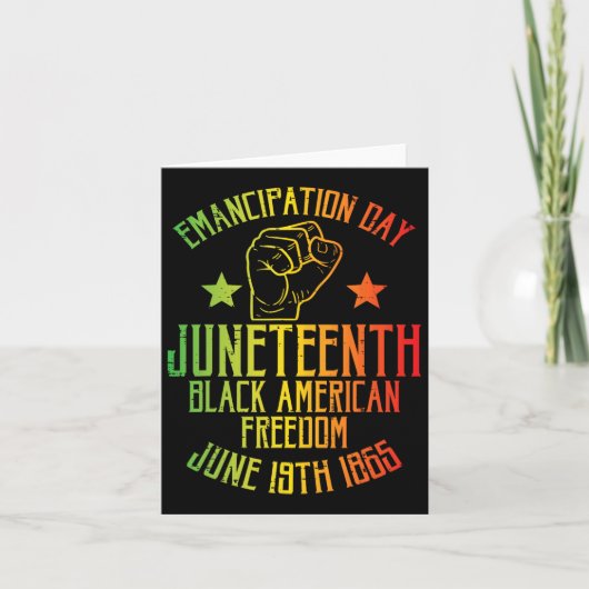 Juneteenth Zwarte Amerikaanse Vrijheid 19 juni Ema Kaart (Voorkant)