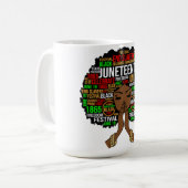 Juneteenth, zwarte geschiedenis maand, kwanza, mel koffiemok (Voorkant links)