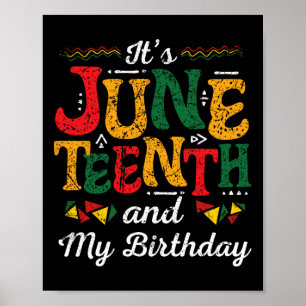 Juneteenth Zwarte Geschiedenis Maand Verjaardag 19 Poster