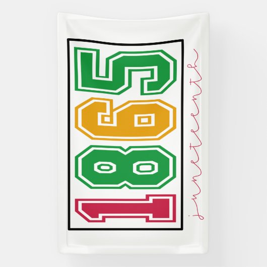 Juneteenth - Zwarte geschiedenis Spandoek (Verticaal)