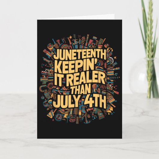 Juneteenth Zwarte Geschiedenis Trots Afro-Amerikaa Kaart (Voorkant)