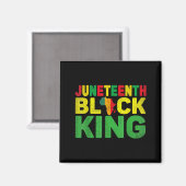Juneteenth zwarte koning melanine vader vaderdag magneet (Voorkant / Achterkant)