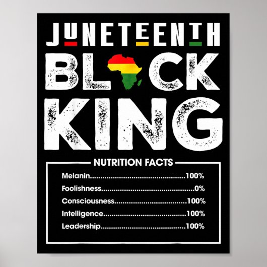 Juneteenth zwarte koning voedingsfeiten mannen jon poster (Voorkant)