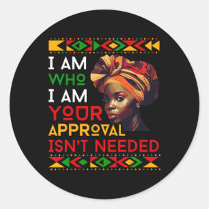 Juneteenth Zwarte Koningin Afrikaanse Zwarte Vrouw Ronde Sticker