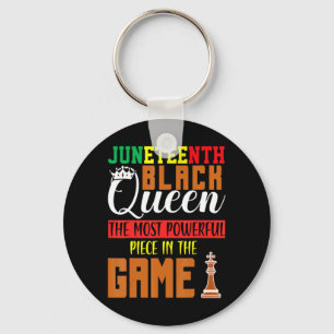 Juneteenth zwarte koningin meest krachtige schaak sleutelhanger