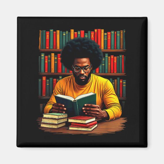 Juneteenth Zwarte man die boeken leest Magneet (Voorkant)