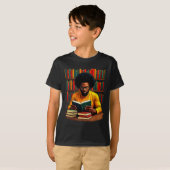 Juneteenth zwarte man leest boeken t-shirt (Voorkant volledig)
