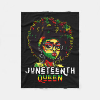 Juneteenth Zwarte Melanine Koningin Natuurlijk Afr Fleece Deken