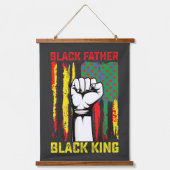 Juneteenth Zwarte Vader Dag Papa Koning viert V Hangend Wandkleed (Voorkant)