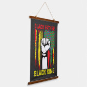 Juneteenth Zwarte Vader Dag Papa Koning viert V Hangend Wandkleed (Gebogen)